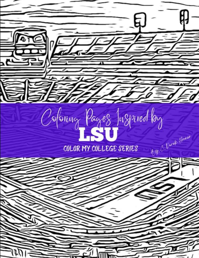 Coloring pages inspired by lsu color my college series horner c derek