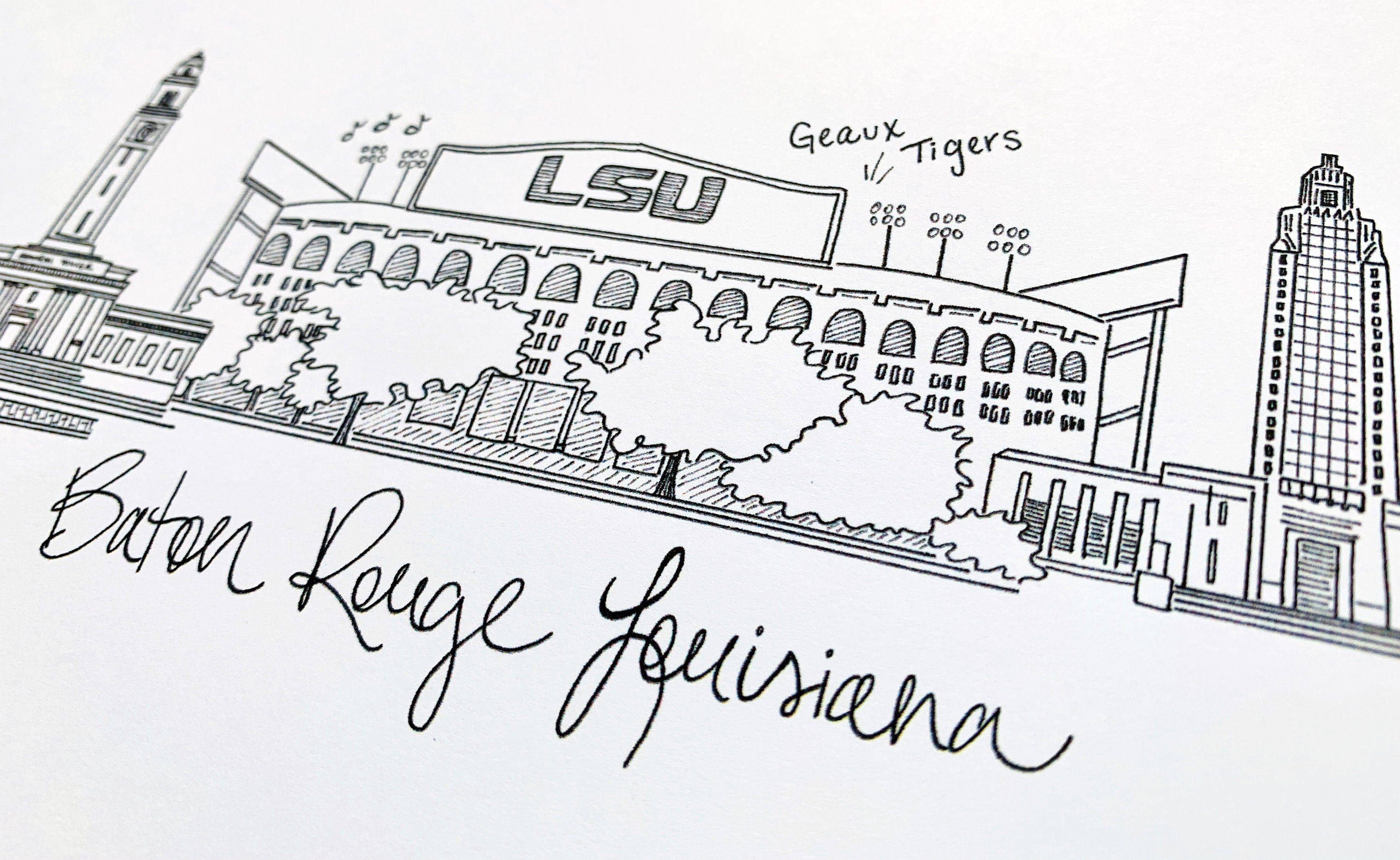 Baton rouge la art print louisiana
