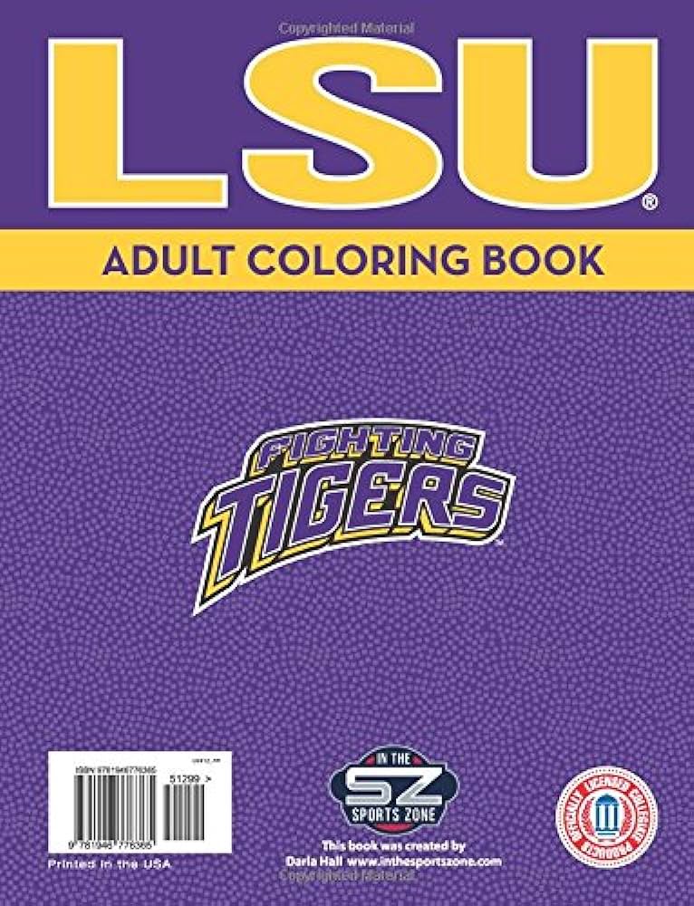 Ncaa lsu tigers adult coloring bookncaa adult coloring book yellow coloring pages hall darla sporting goods