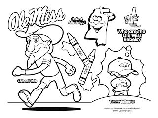 The grove gal football coloring pages lsu mascot ole miss