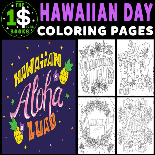 Hawaiian day lei day aloha luau may holiday coloring sheets made by teachers