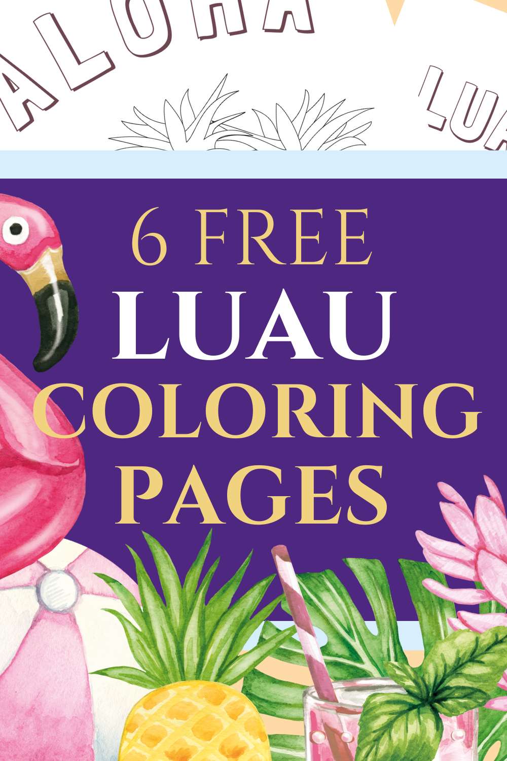 Free printable luau coloring pages for kids