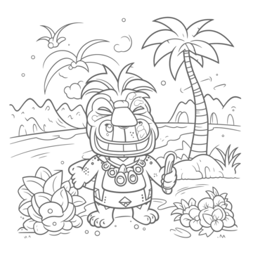 Hawaii coloring book png transparent images free download vector files