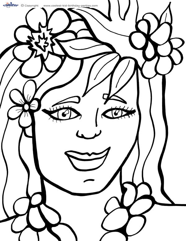 Printable luau coloring page