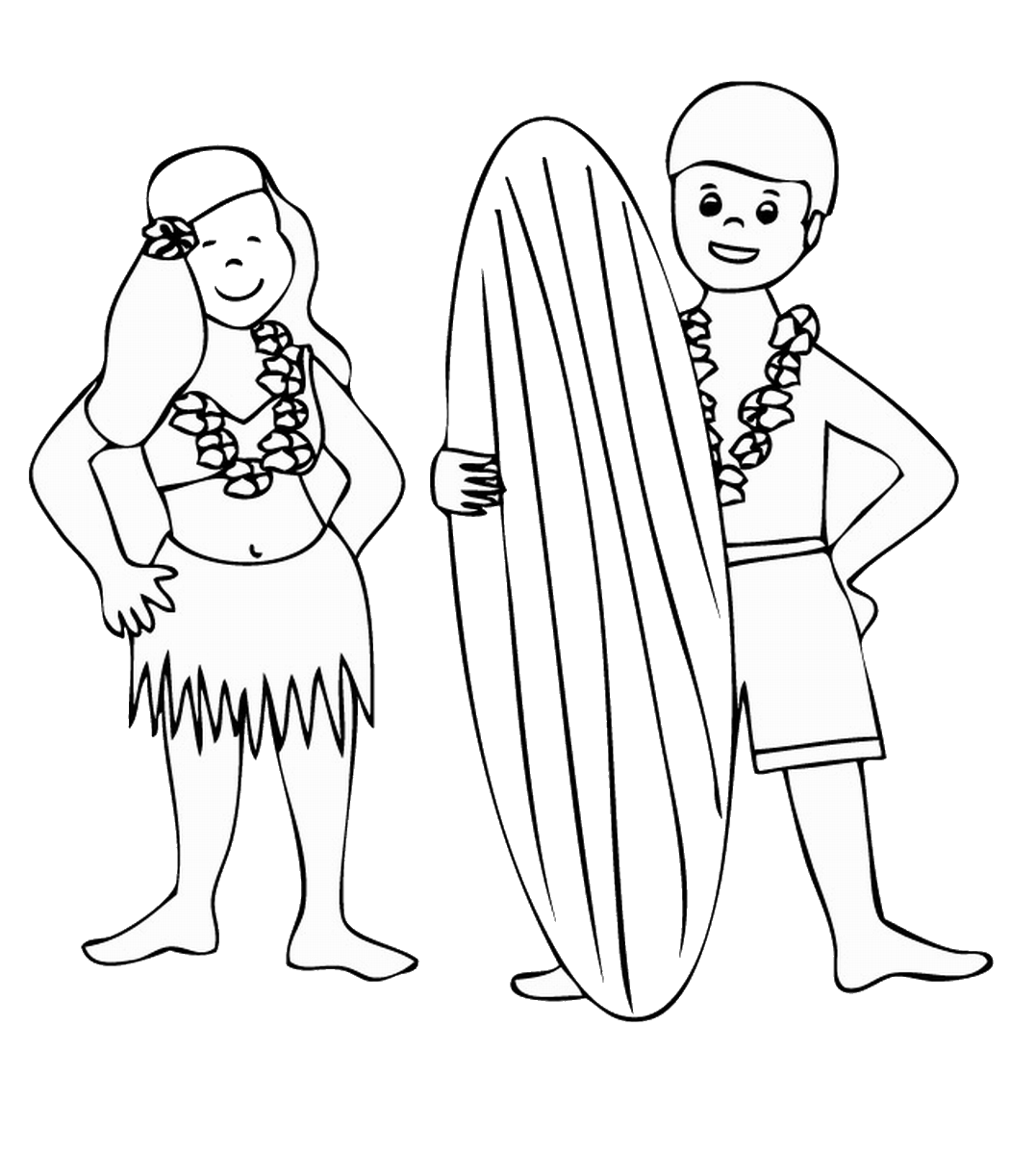 Luau coloring pages â birthday printable