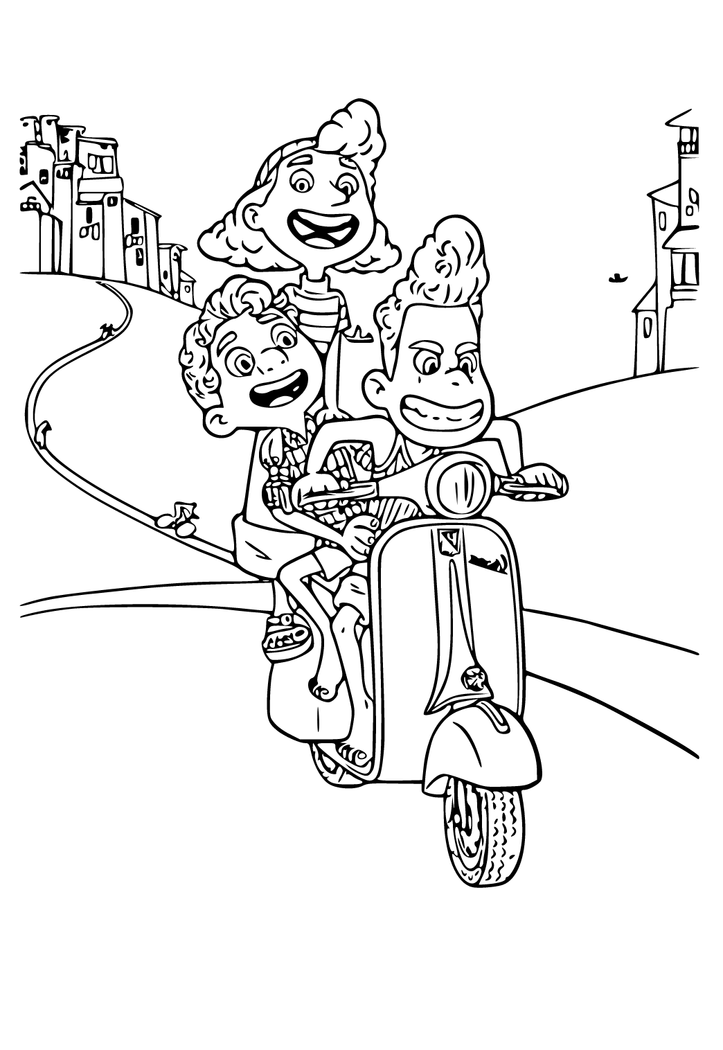 Free printable luca characters coloring page for adults and kids