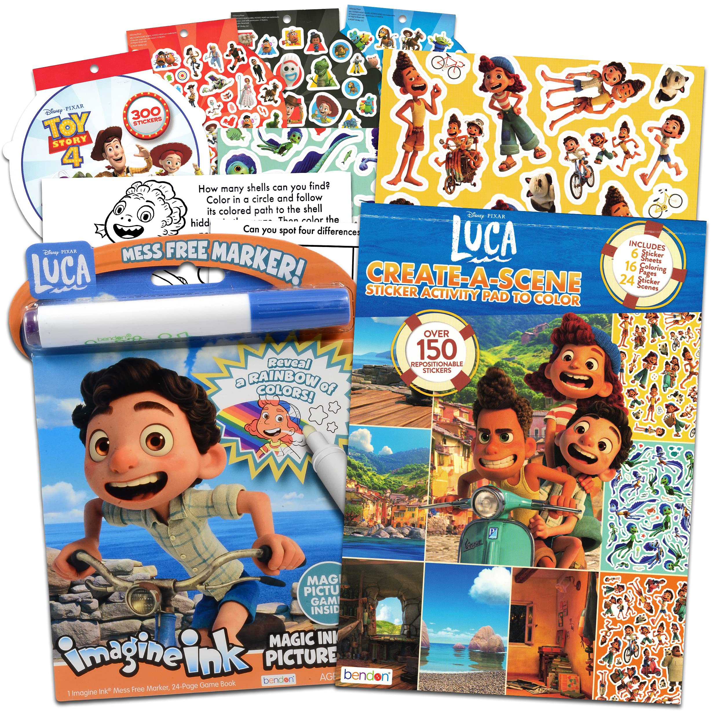 Classic disney disney luca coloring book party favors bundle for boys and girls with messfree imagine ink stickers and more luca activity set disny luca imagine ink mess free coloring book