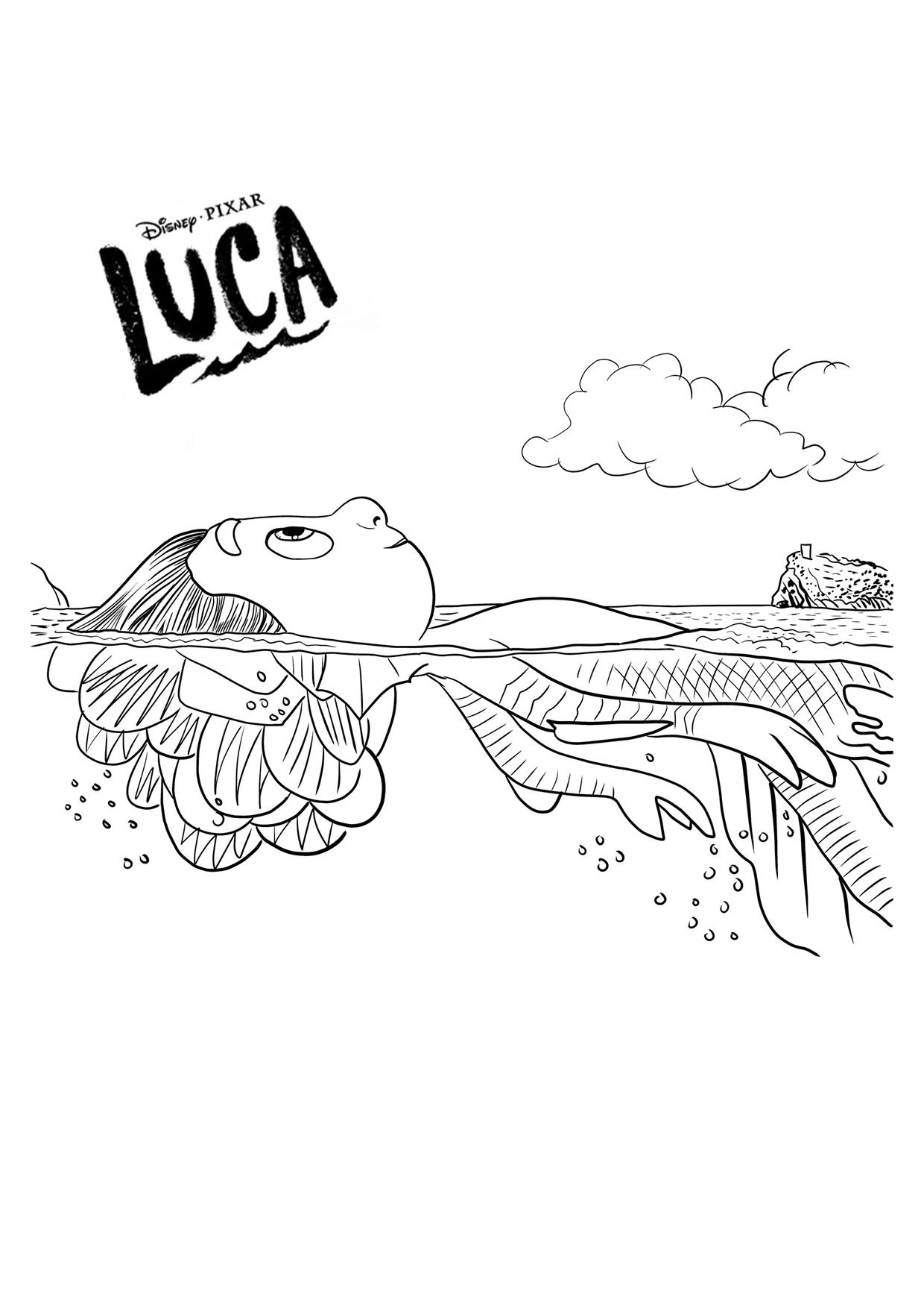 Luca simple coloring of the main character