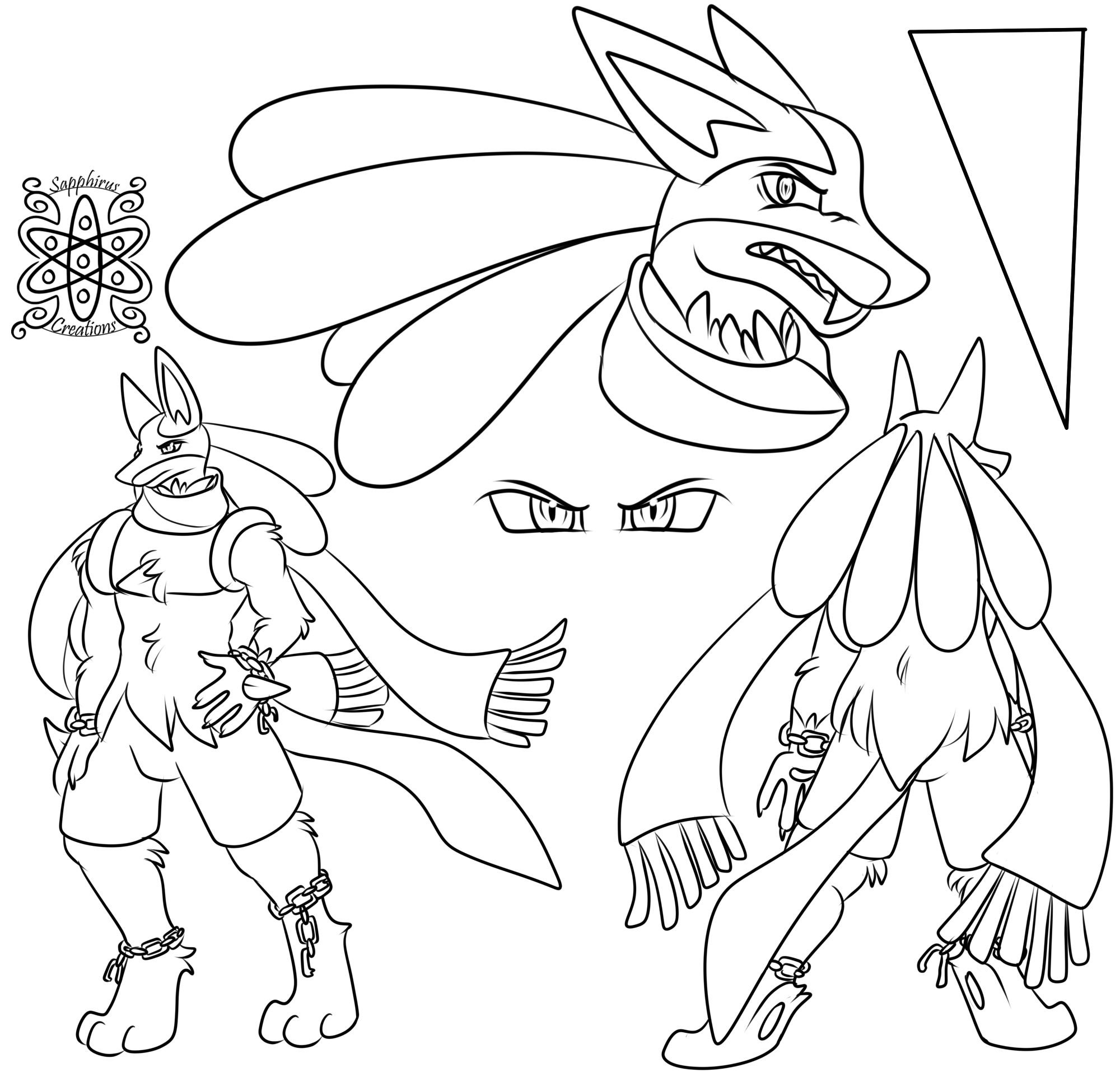Void lucario ref commission wip by sapphirus