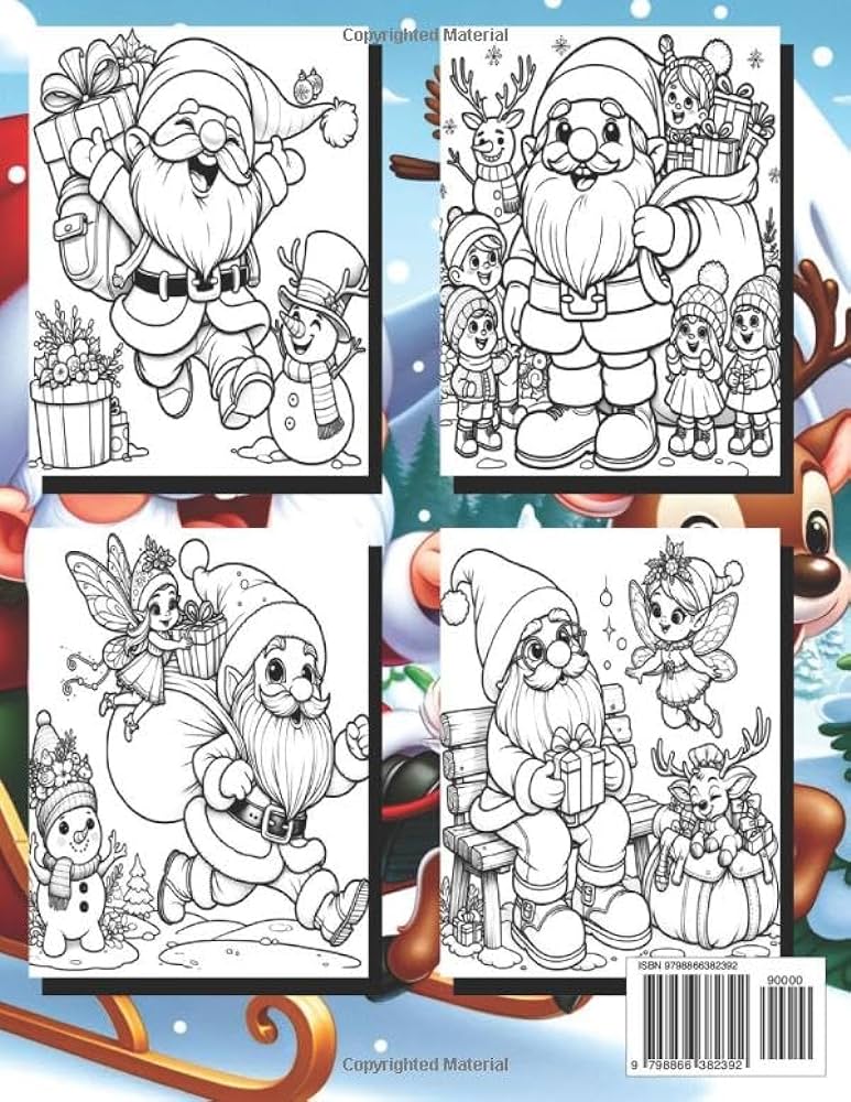 Christmas coloring book merry christmas large print beautiful coloring pages easy to color with calming christmas santa more illustrations for relaxation stress relief snowing christmas books