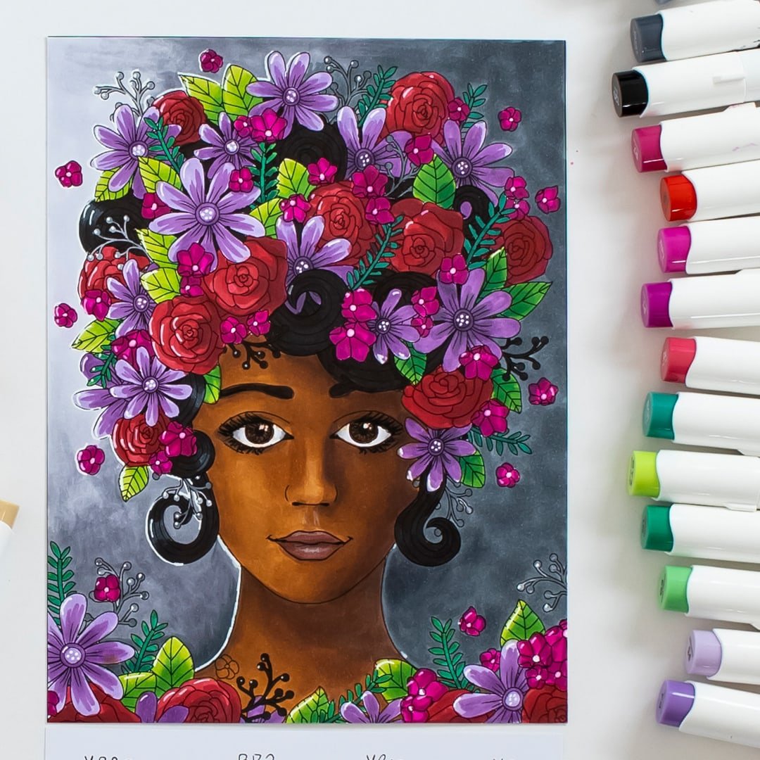 Flower girl coloring page