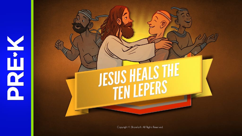 Luke jesus heals lepers preschool coloring pages â