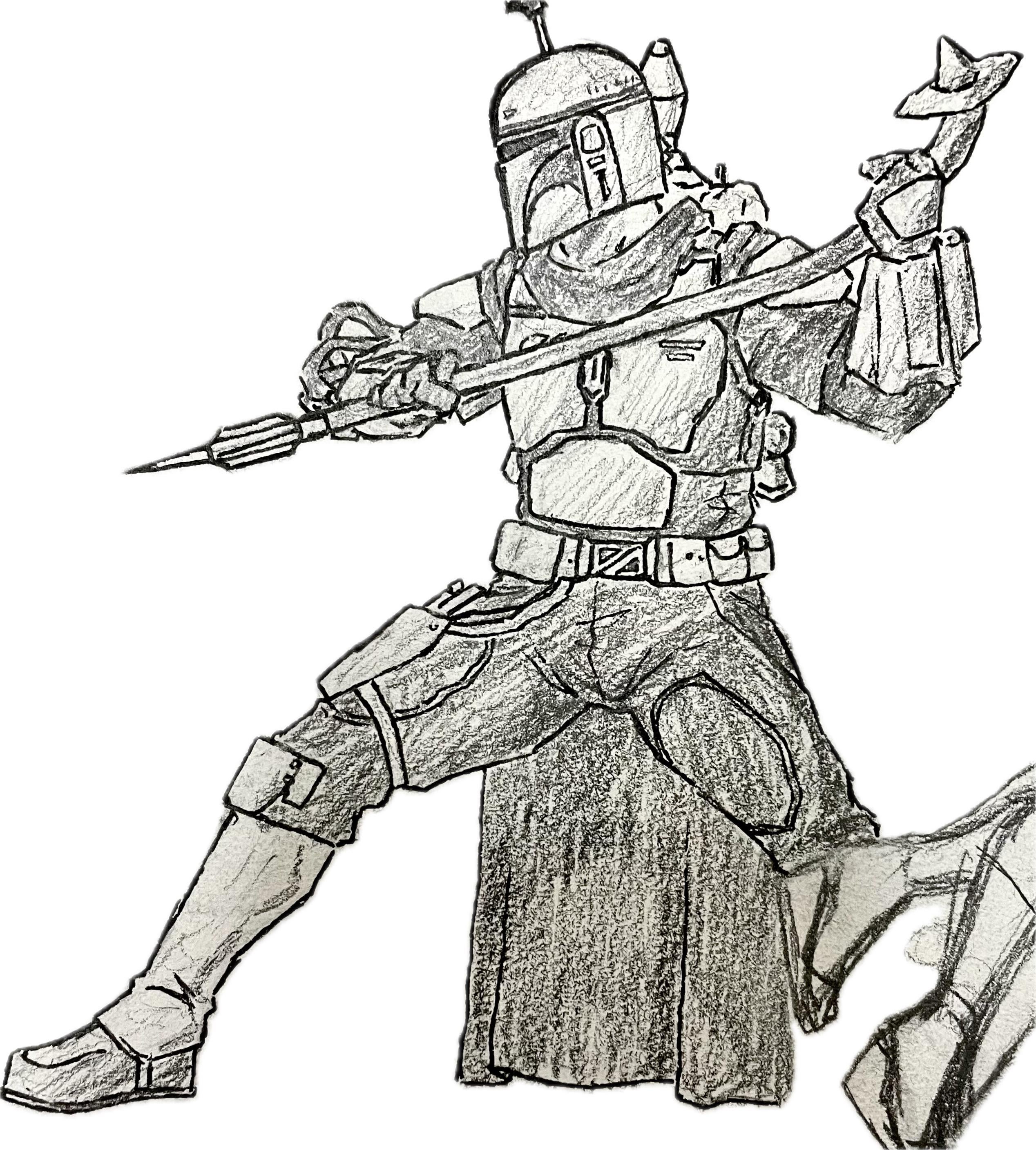 Boba fett drawing by me rstarwars