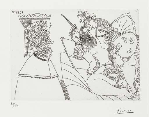 Raphaãl et la fornarina xviii from sãries b ba bb by pablo picasso