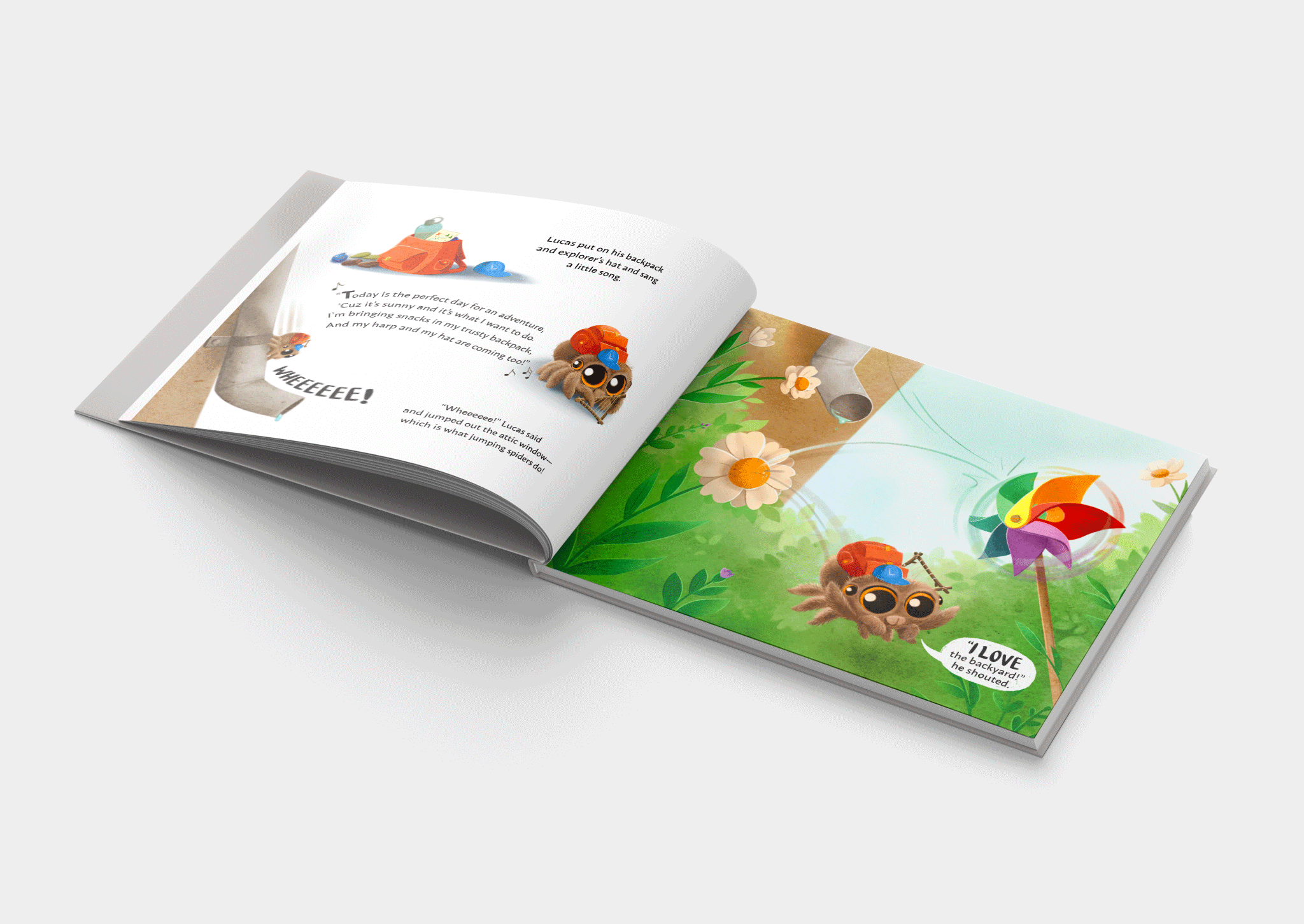 Lucas the spider in a springtime adventure book use discount code b