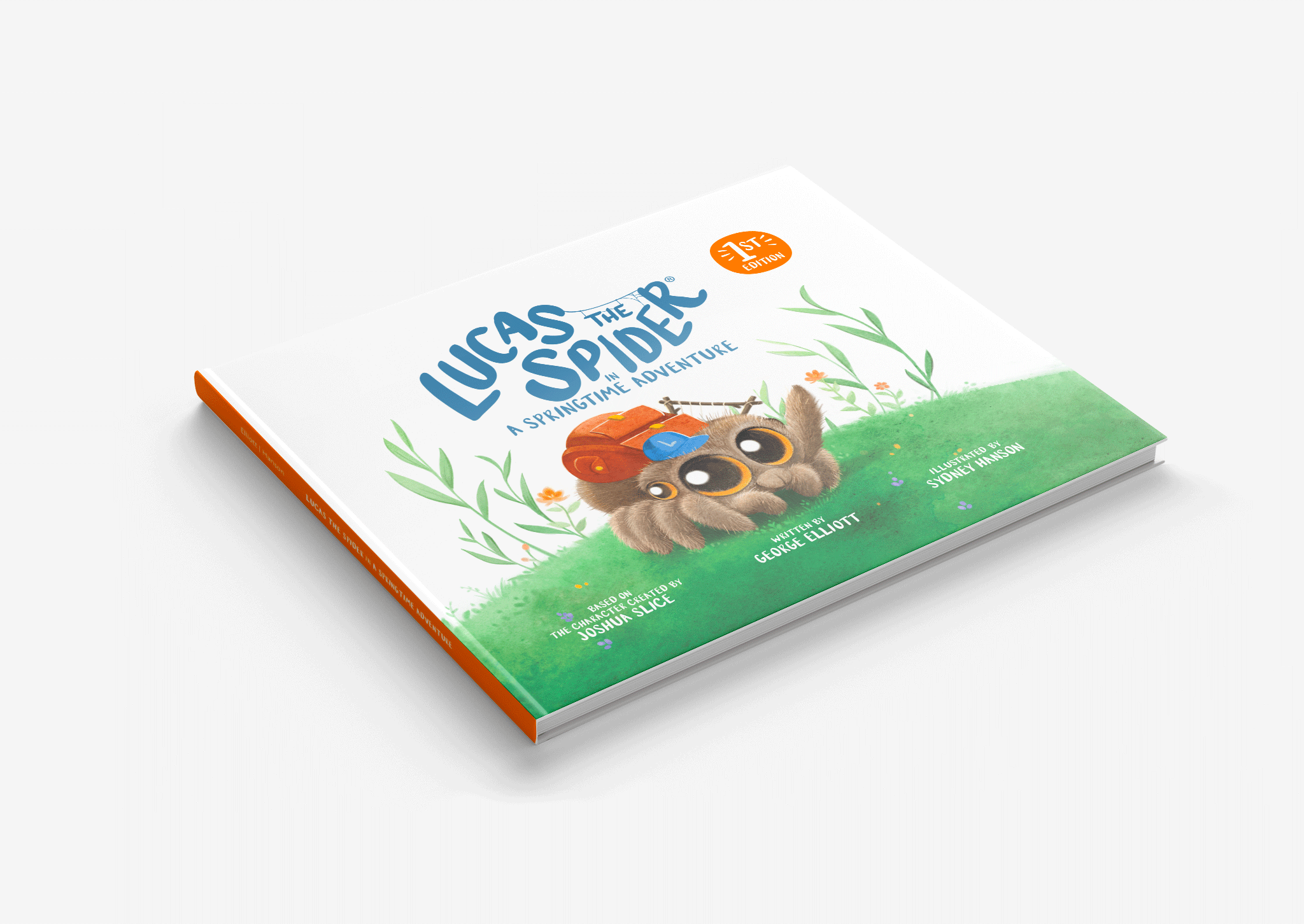 Lucas the spider in a springtime adventure book use discount code b