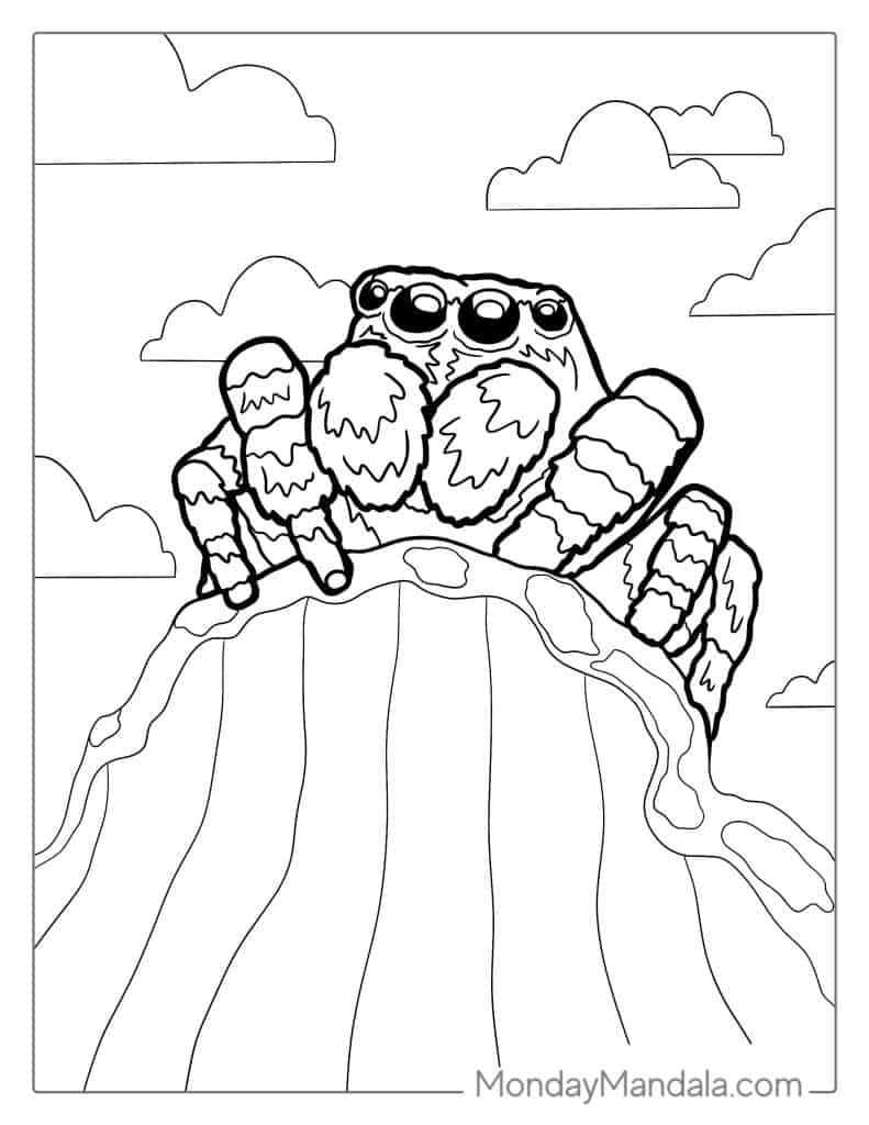Spider coloring pages free pdf printables
