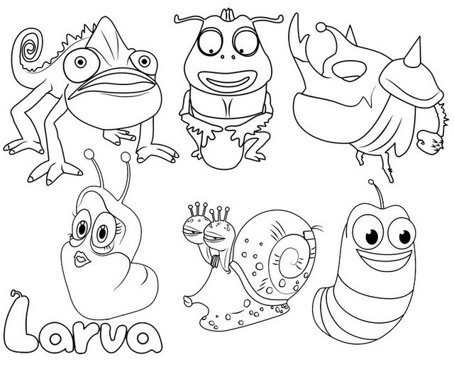 Top ten cute larva coloring pages for kind kids cartoon coloring pages coloring pages larva cartoon