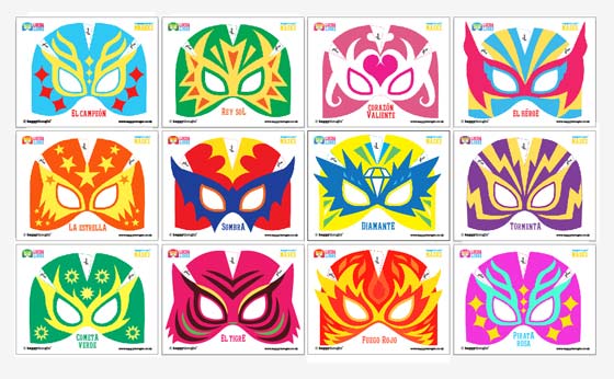 Lucha libre printable mask kit be a wrestler â