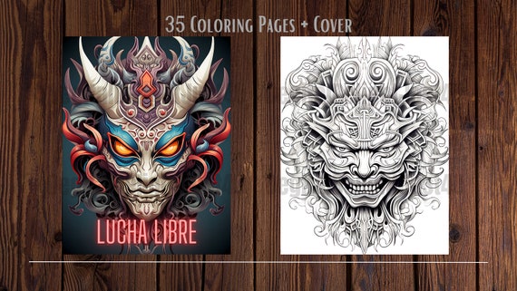 Mandala luchador mask coloring pages coloring book lucha libre masks wrestling mask drawing sheets halloween vibes