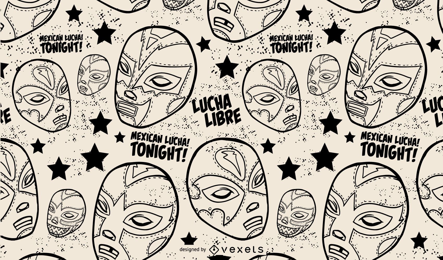 Mexican wrestling maks pattern design vector download