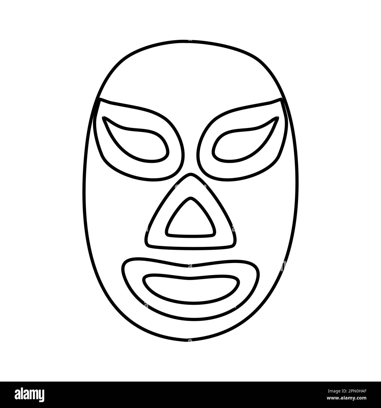 Mexican wrestling mask lucha libre or luchador mask doodle style flat vector outline illustration for kids coloring book stock vector image art