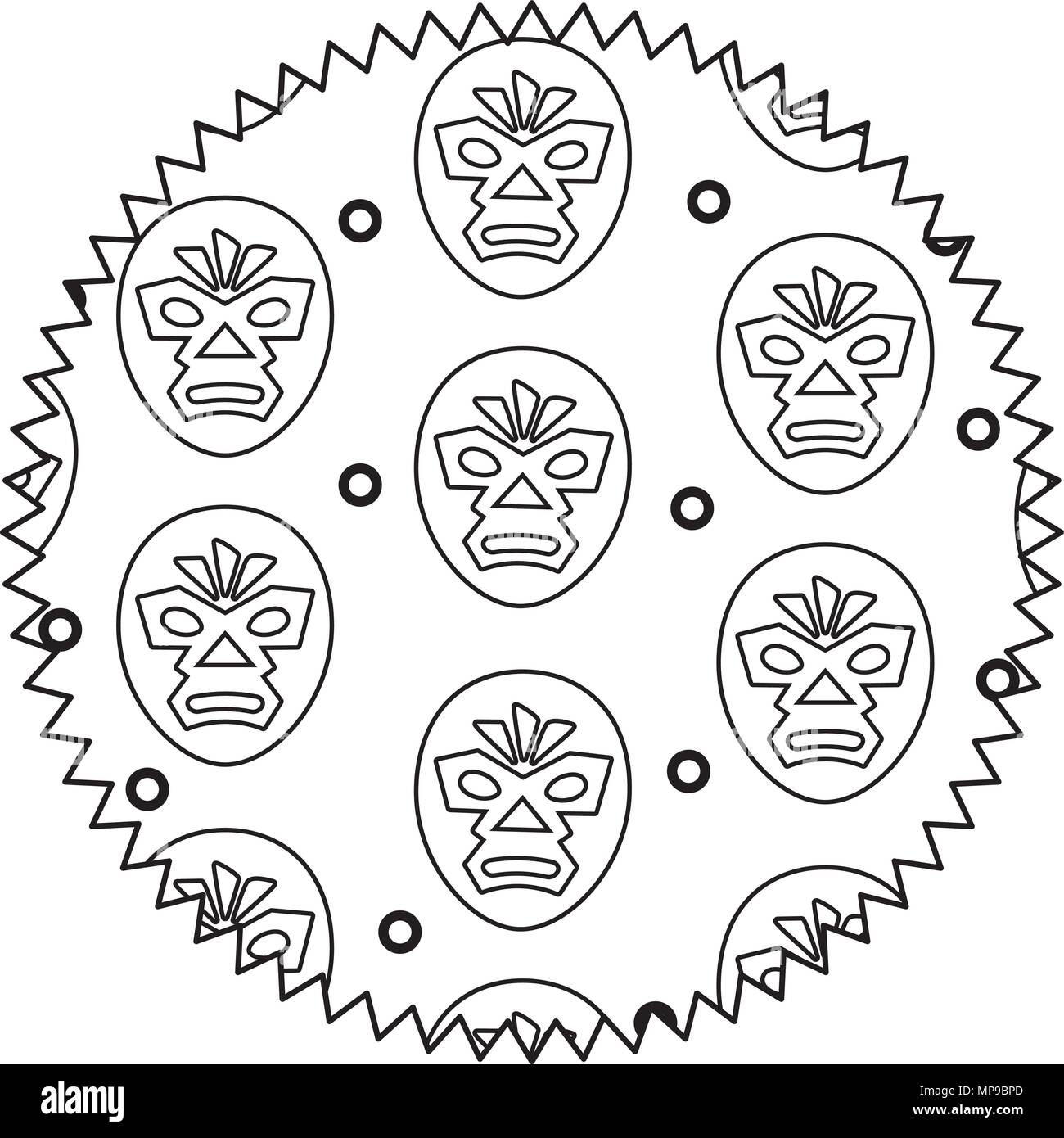 Mexican wrestling mask black and white stock photos images