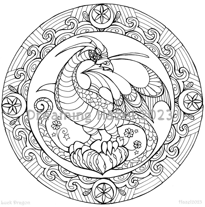 Coloring page luck dragon