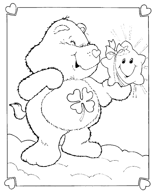 Luck bear colouring pages