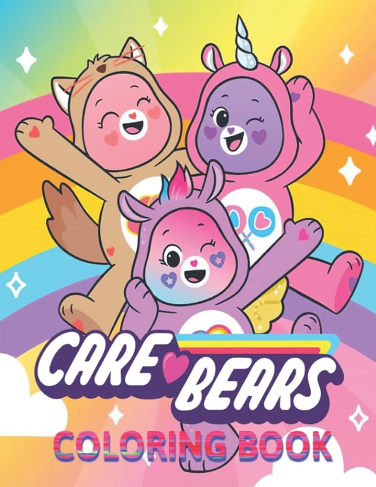Cáºre bears coloring book fun coloring pages with bedtime bear birthday bear cheer bear friend bear funshine bear good luck bear grumpy wish bear wonderful gift idea for holiday