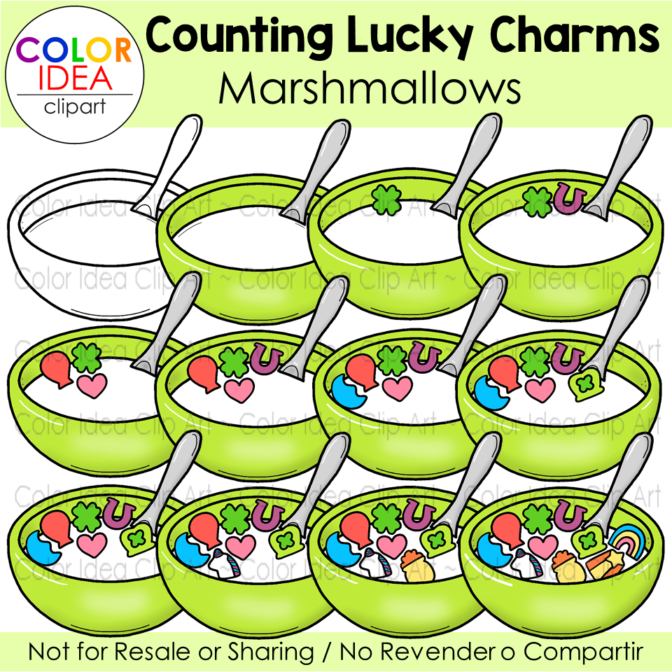 Counting lucky charms marshmallows made by teachers