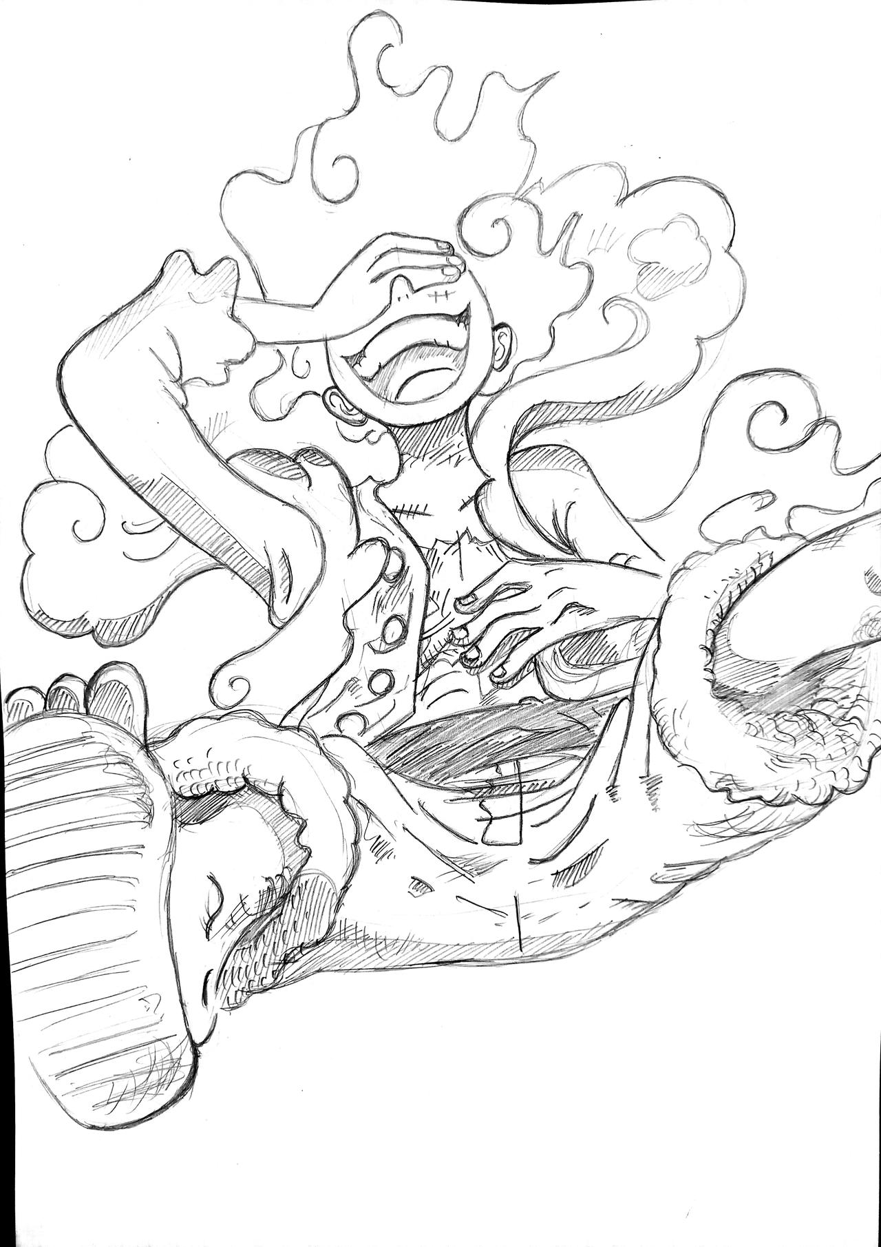 Luffy gear handmade fanart by felliin on