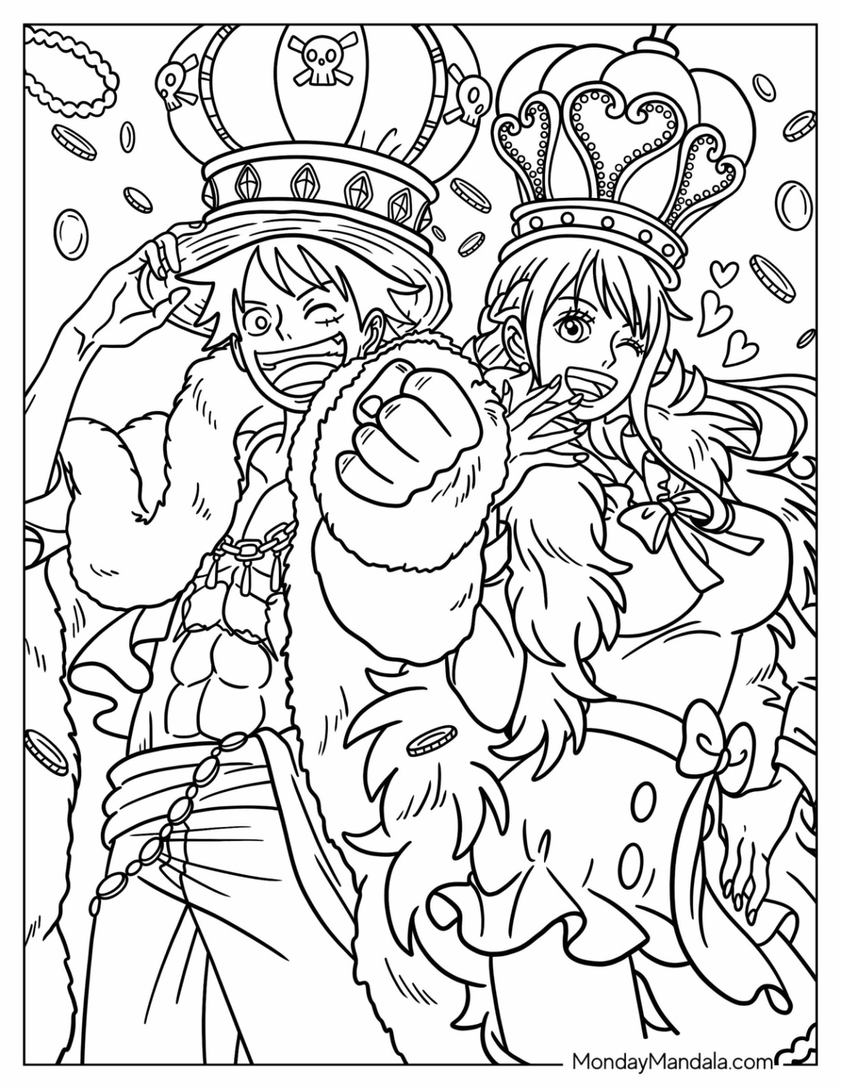 Luffy coloring pages free pdf printables