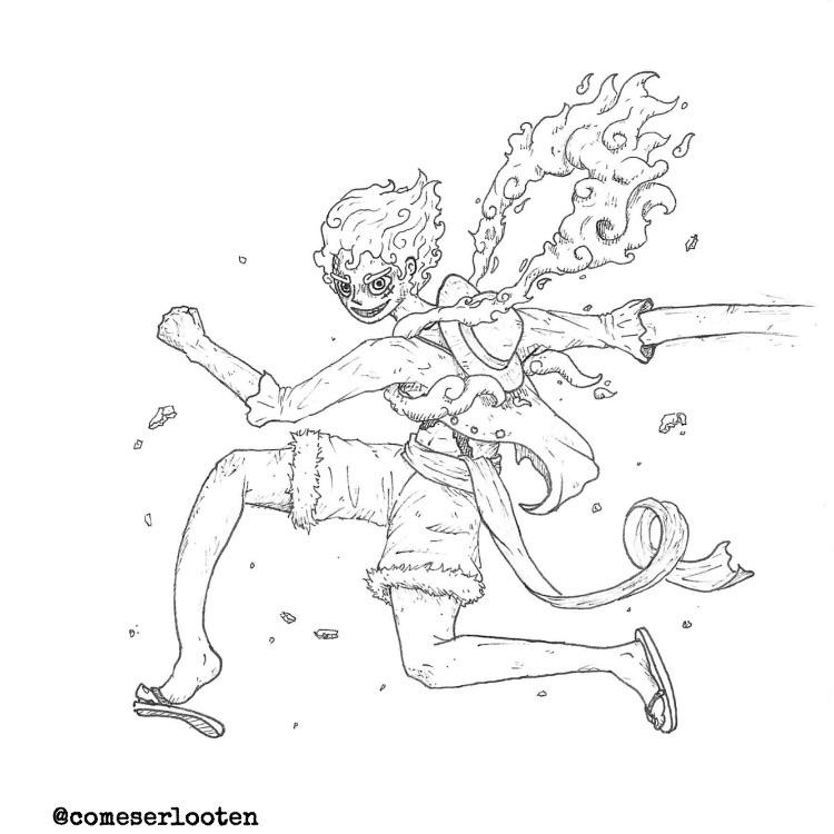 Gear five luffy for inktober day by me ronepiece