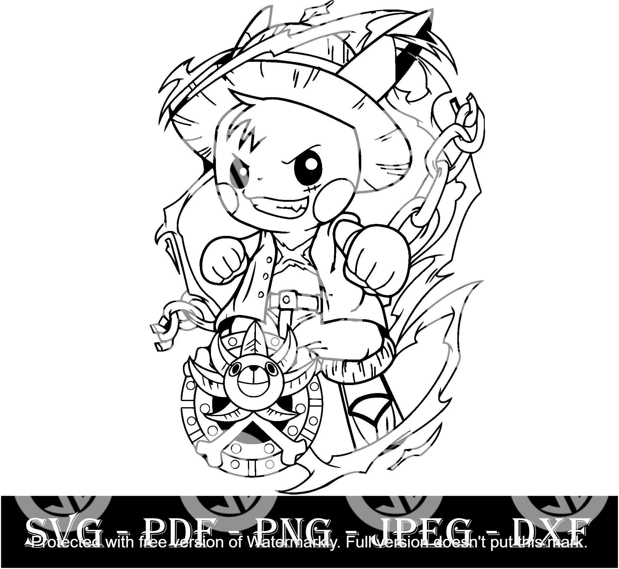 Monkey d luffy pikachu colaboration costplay