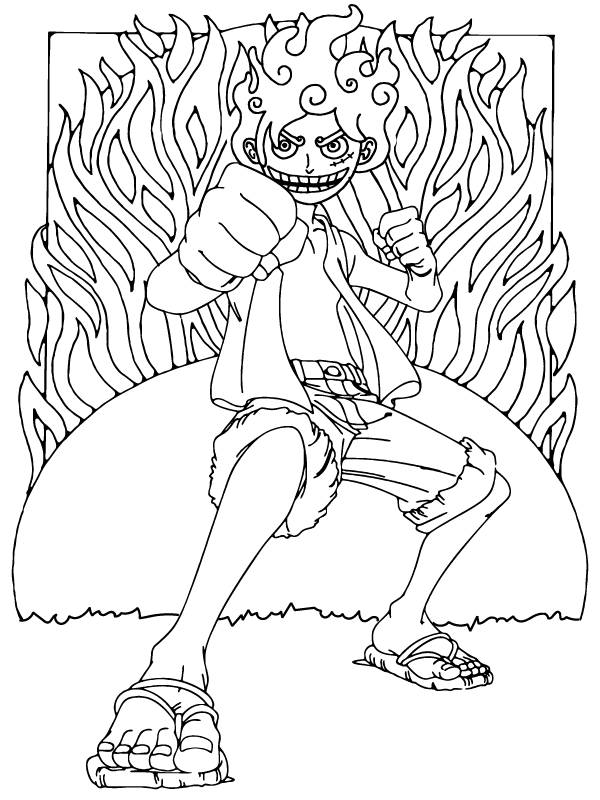 Icon luffy gear coloring page fãrbung seite
