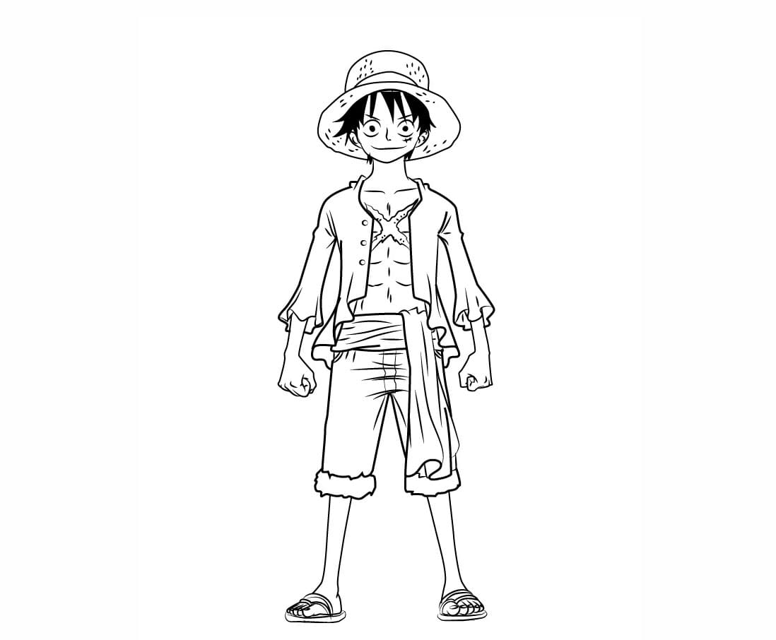 Favorite luffy picture coloring page
