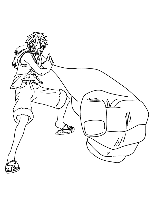 Fighter luffy gear coloring page fãrbung seite