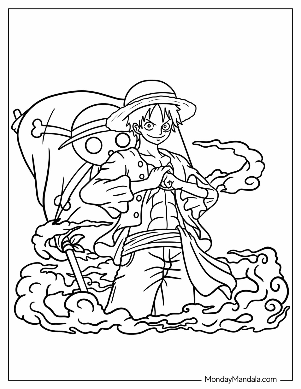 Luffy coloring pages free pdf printables