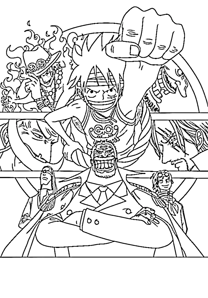 Luffy for kids coloring page