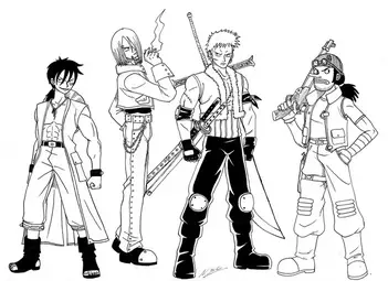 Japanese manga one piece coloring page