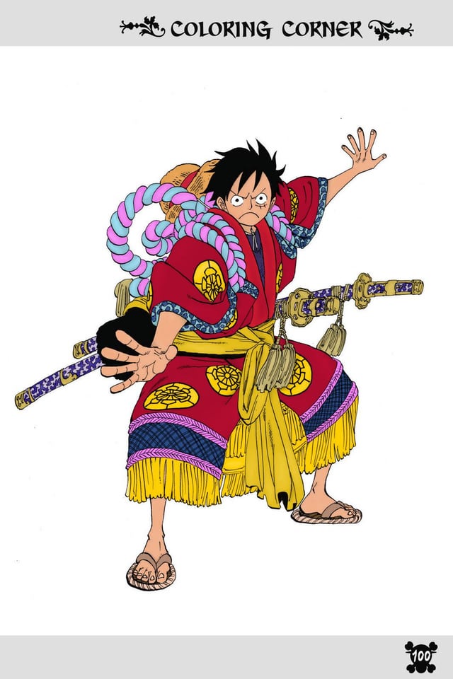 Colouring corner samurai luffy i coloured ronepiece