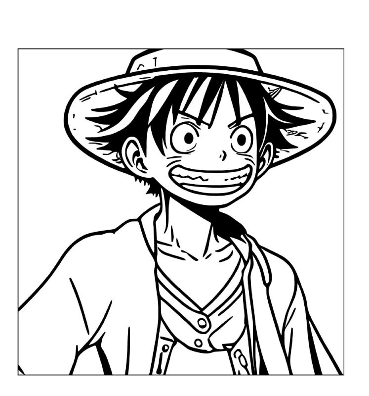 Monkey d luffy one piece coloring pages kids adult pages coloring book pdf files download now