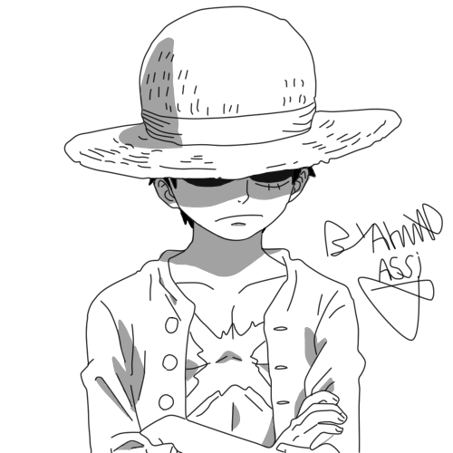 Line art monkey d luffy by ahmad