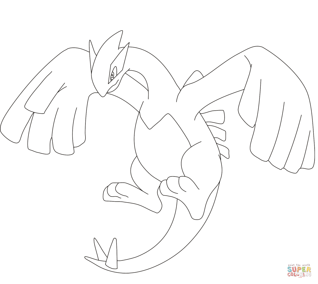 Lugia coloring page free printable coloring pages
