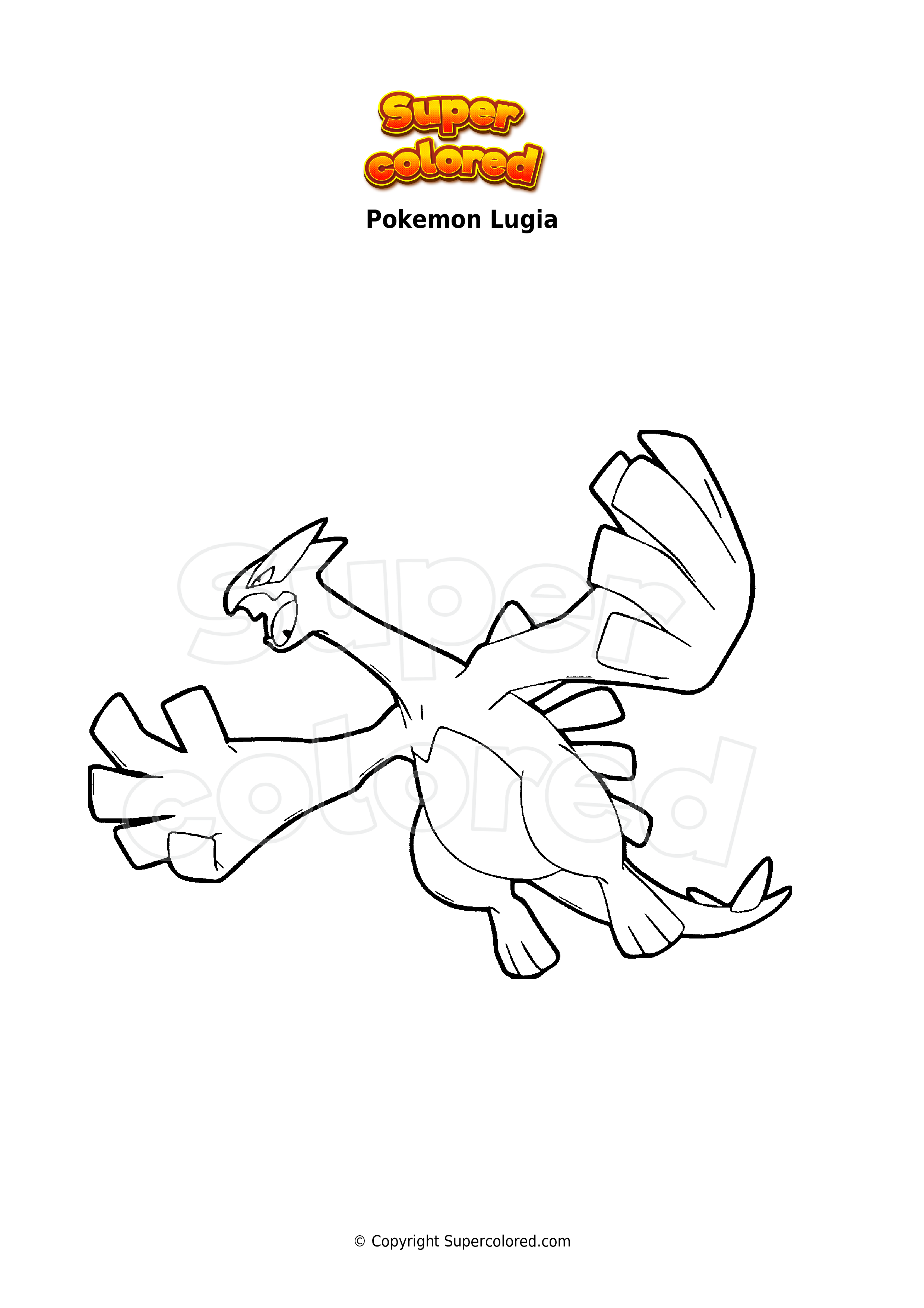 Coloring page pokemon lugia