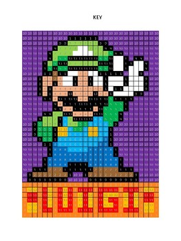 Pixel color by number
