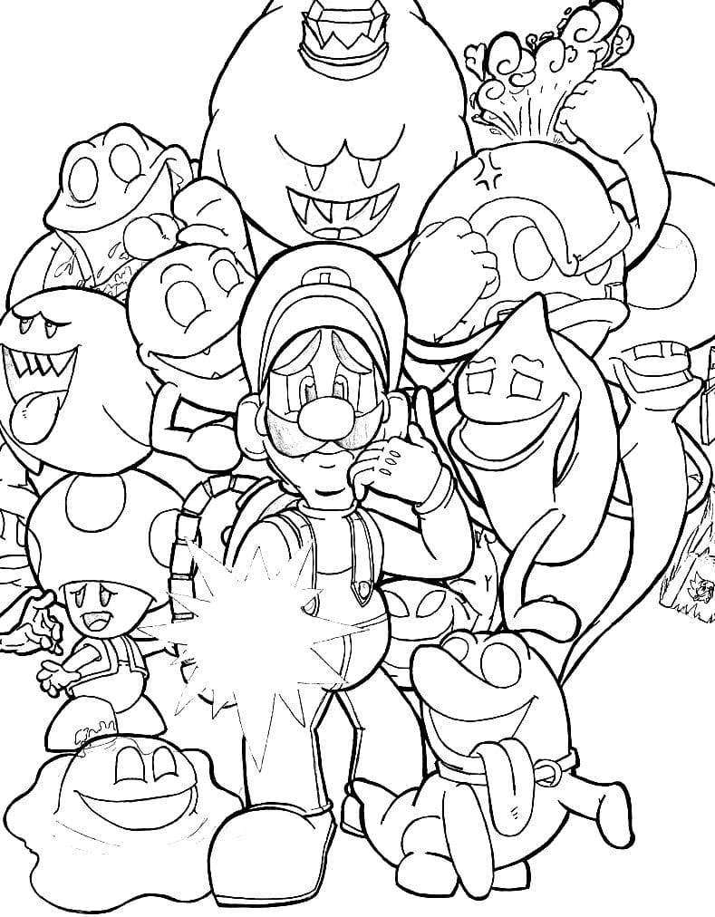 Luigi manison coloring pages