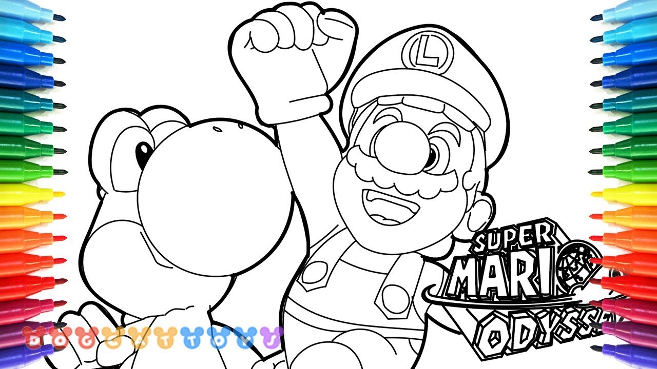 How to draw mario odyssey luigi drawing coloring pages for kids