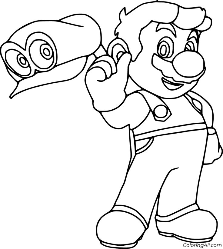 Explore the super mario odyssey coloring pages collection